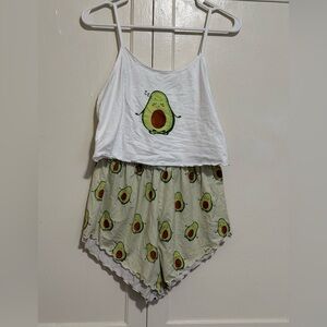 SHEIN Avocado Graphic Sleepwear Set
